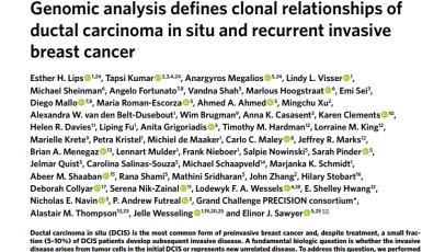 Genomic analysis defines clonal relationships of ductal carcinoma in situ and recurrent invasive breast cancer.